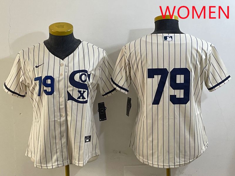 Women Chicago White Sox #79 No Name Cream Stripe Dream Edition Game 2025 Nike MLB Jersey style 4->youth mlb jersey->Youth Jersey